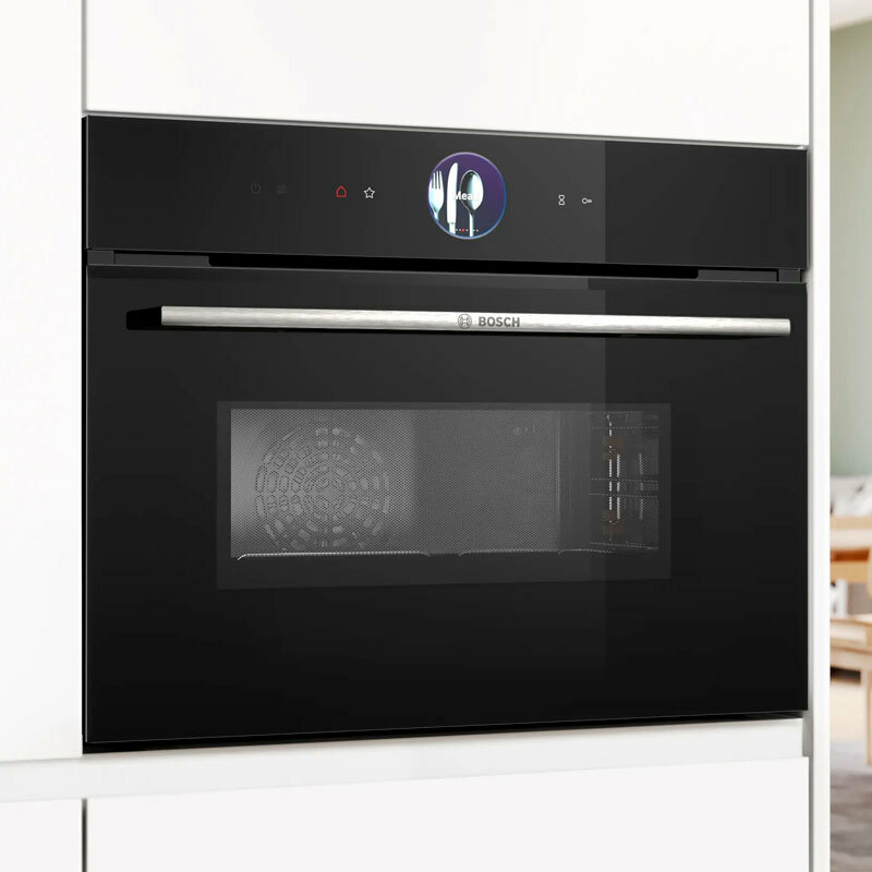 Horno compacto integrable Bosch CMG7761B1 – Microondas integrado, 45 L, Air Fry