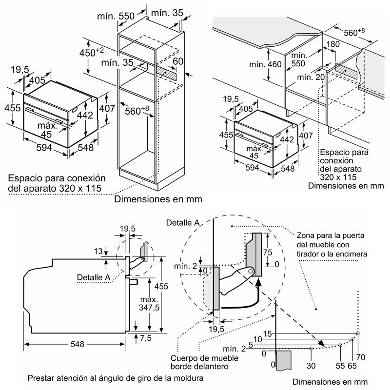 Horno compacto integrable Bosch CSG7361B1 – Vapor multifunción, 47 L, Clase A+