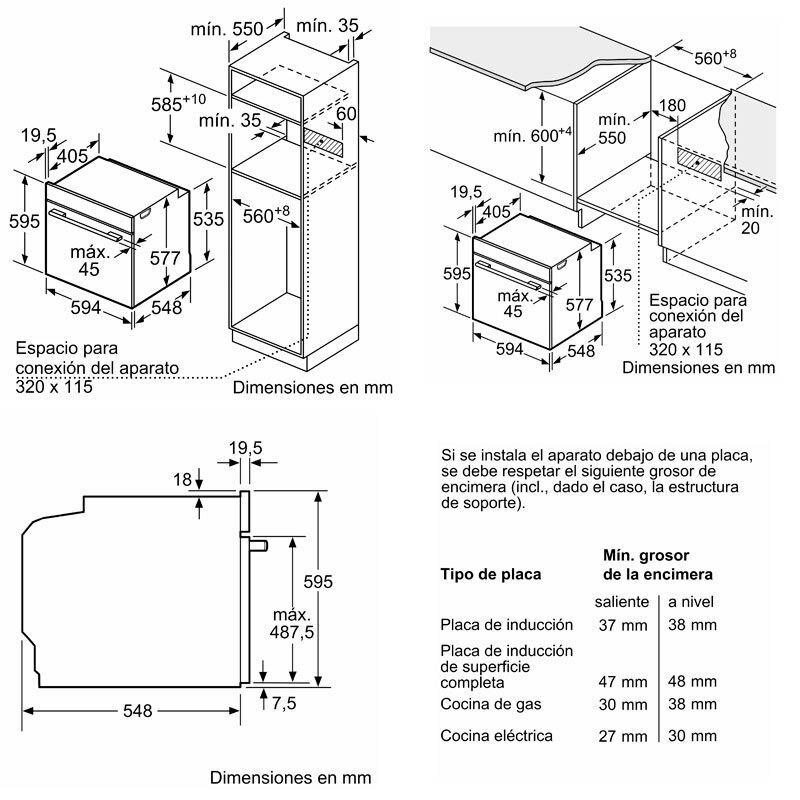 Horno integrable Bosch HBG7241B1 – 71 L, Home Connect, AirFry