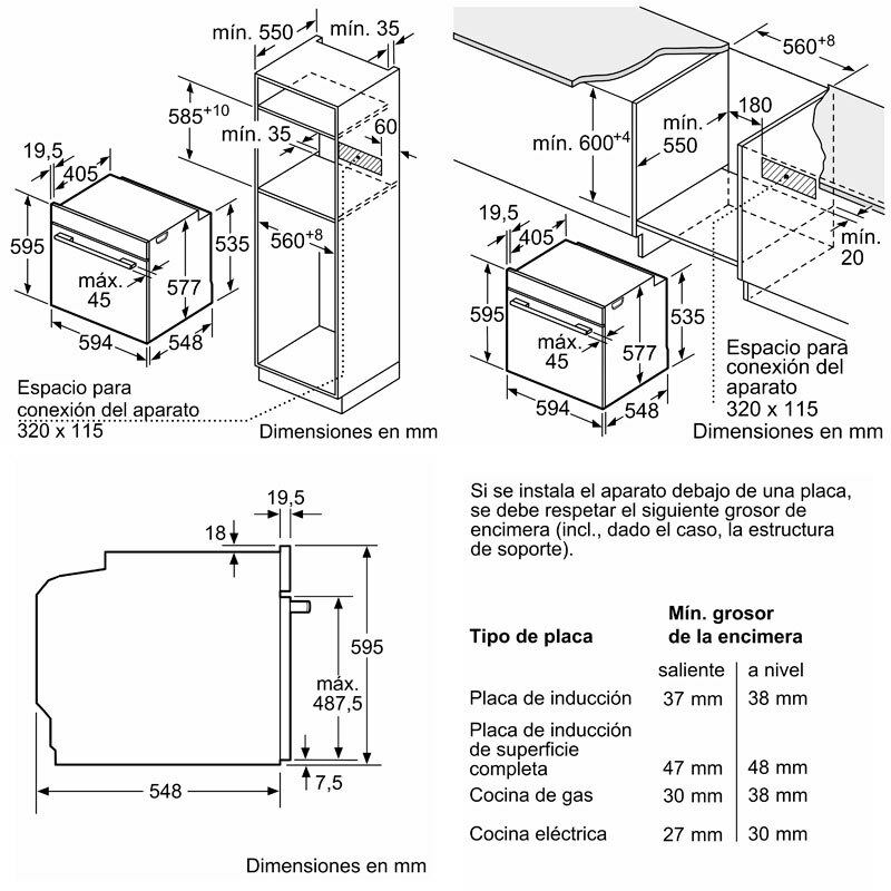 Horno integrable Bosch HBG7741W1 – 71 L, Air Fry, Pirolítico