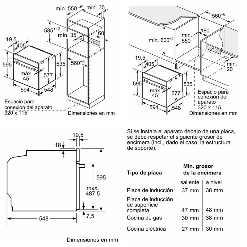 Horno empotrable Bosch HBG7764B1 – 71 L, Air Fry, Limpieza pirolítica