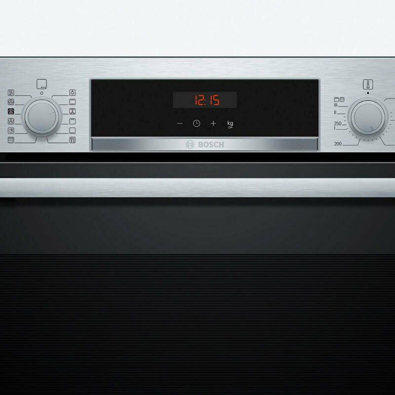 Horno integrable Bosch HQA574ES3 – 71 L, Aire caliente 3D + vapor, Pirolítico