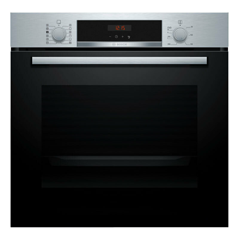 Horno integrable Bosch HQA574ES3 – 71 L, Aire caliente 3D + vapor, Pirolítico
