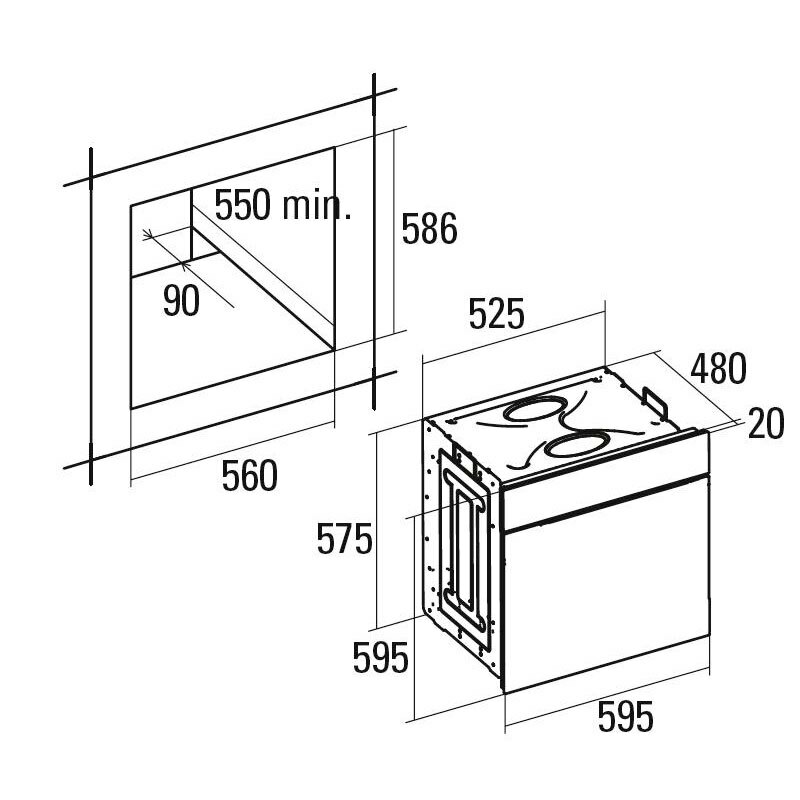 Horno multifunción integrable Cata CDP 780 AS BK – 50 L, Clase A, Limpieza hidrolítica