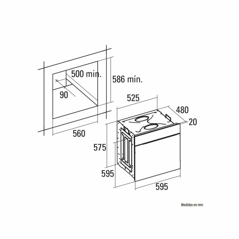 Horno empotrable Cata CM 760 AS BK – Multifunción, 50 L, Clase A