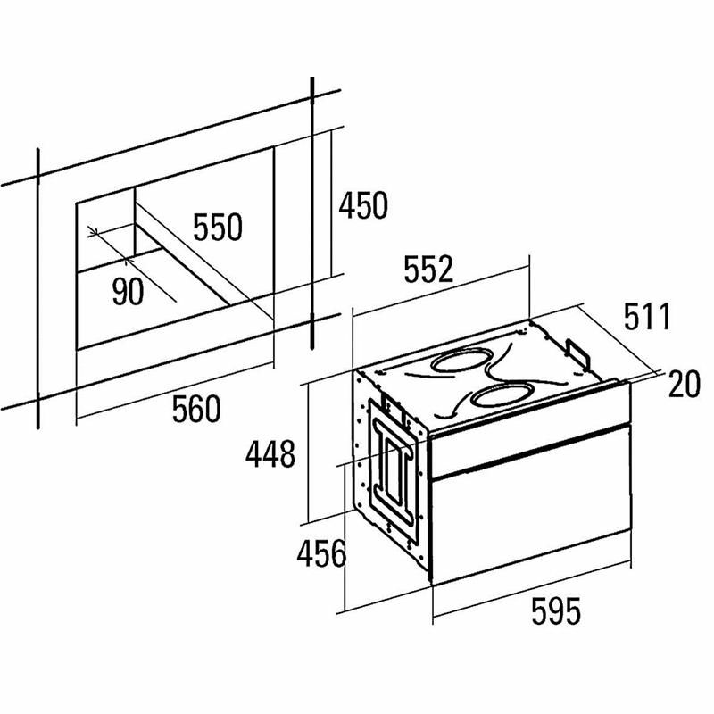 Horno compacto integrable Cata MD 5008 WH – Clase A, 40 L, Limpieza hidrolítica