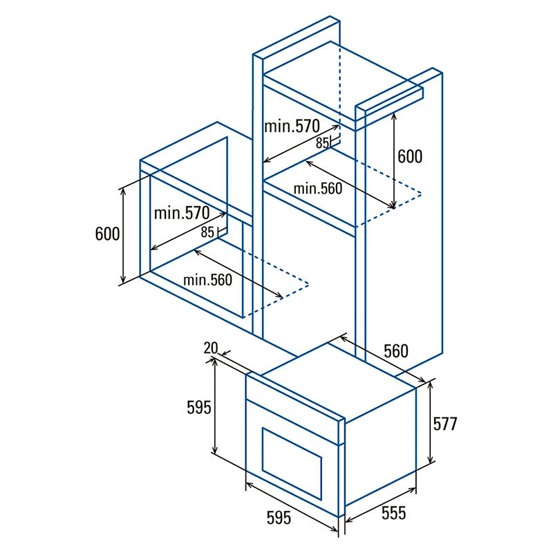 Horno integrable CATA PR 6011 XGBK – Pirolítico, 70 L, Clase A