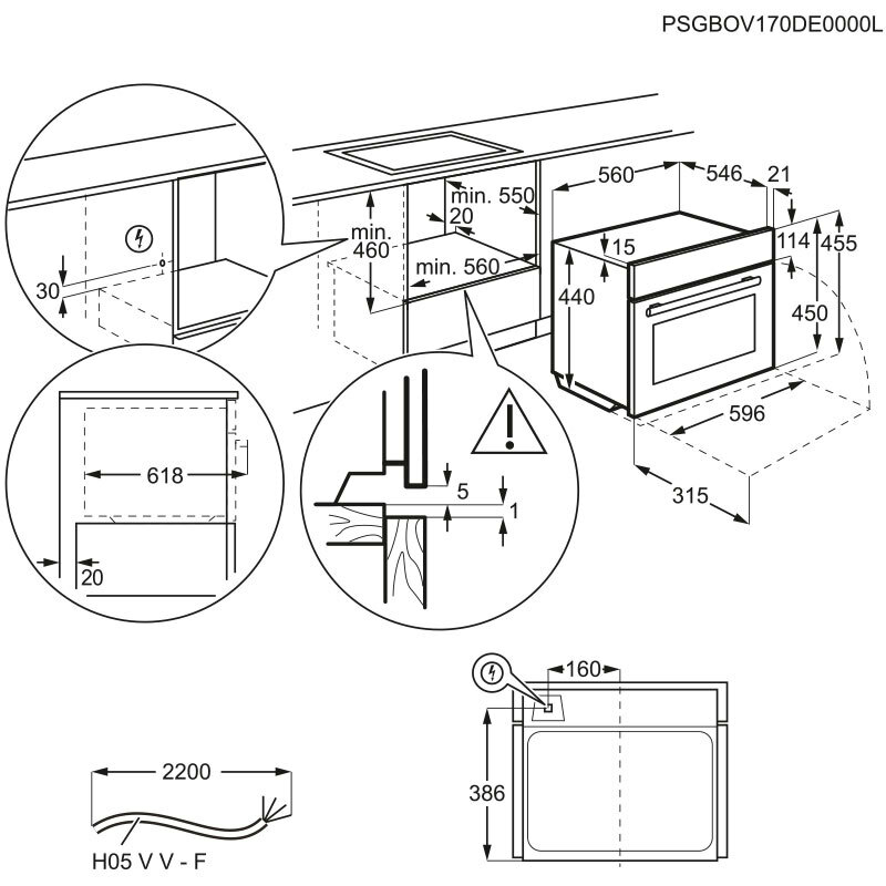 Horno compacto integrable Electrolux CKM806CX – 43 L, Horno + Microondas, 23 funciones