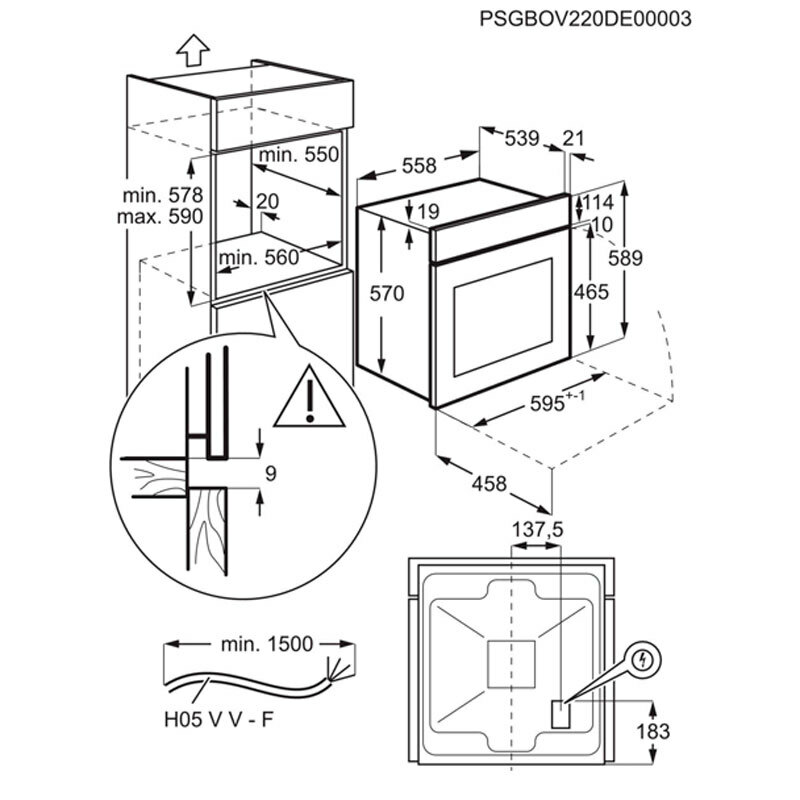 Horno pirolítico integrable Electrolux EOH4P56BX – 65 L, 9 funciones, inox antihuellas