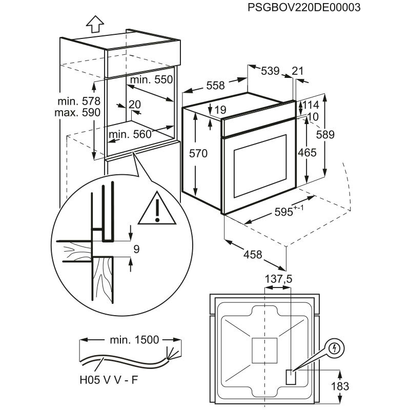 Horno multifunción Electrolux OEF5H50BK – Integrable, 65 L, SurroundCook