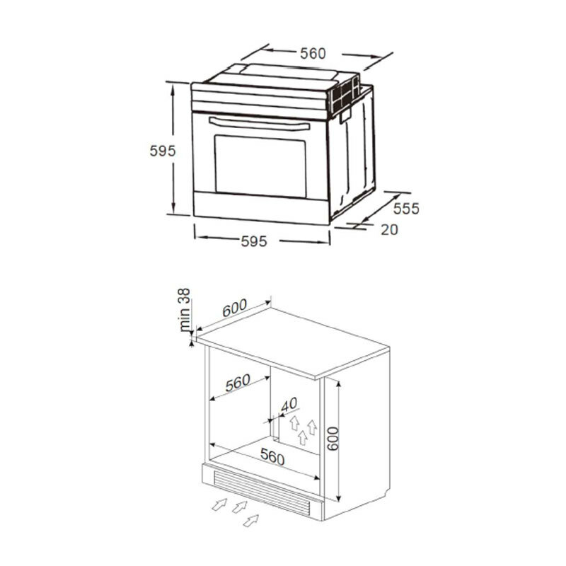 Horno integrable Fagor 8H740BX – 70 L, Limpieza pirolítica, Clase A