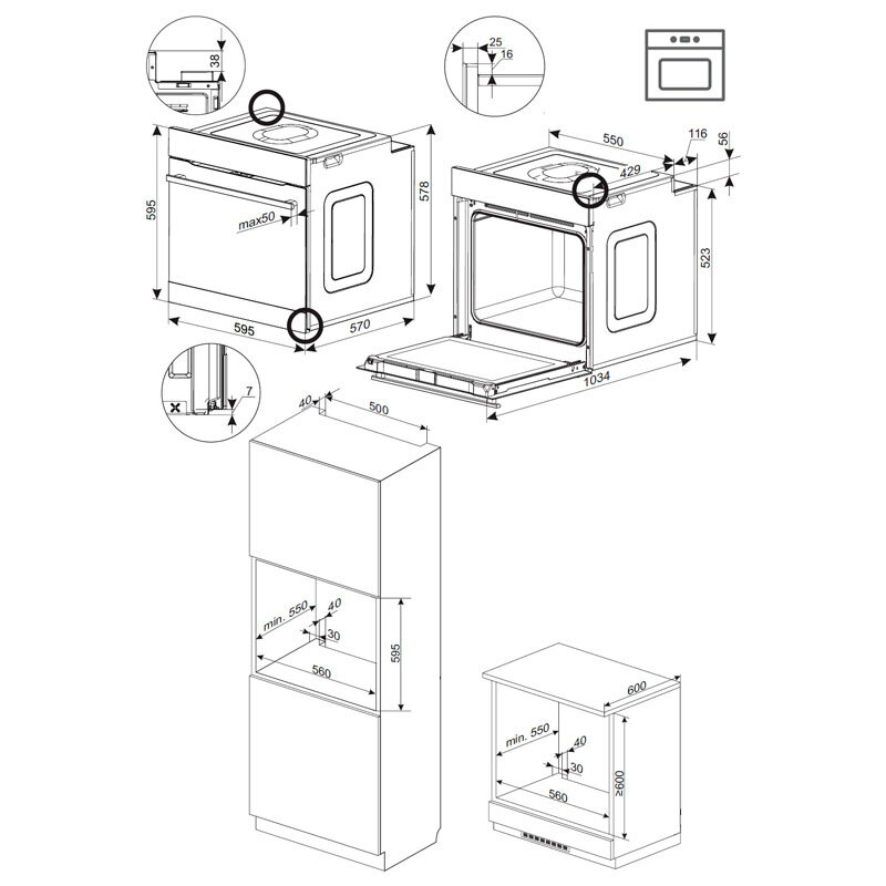 Horno multifunción Fagor 9H-185AN – 77 L, Clase A, Limpieza hidrolítica