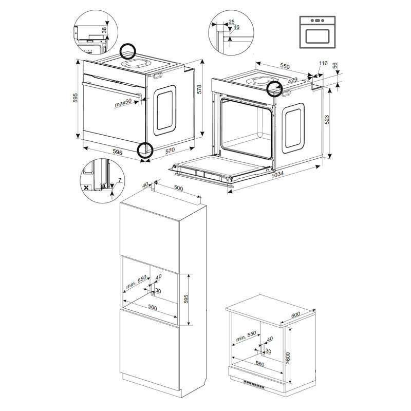 Horno integrable Fagor 9H-195TCN – 77 L, AirFry, Limpieza a vapor