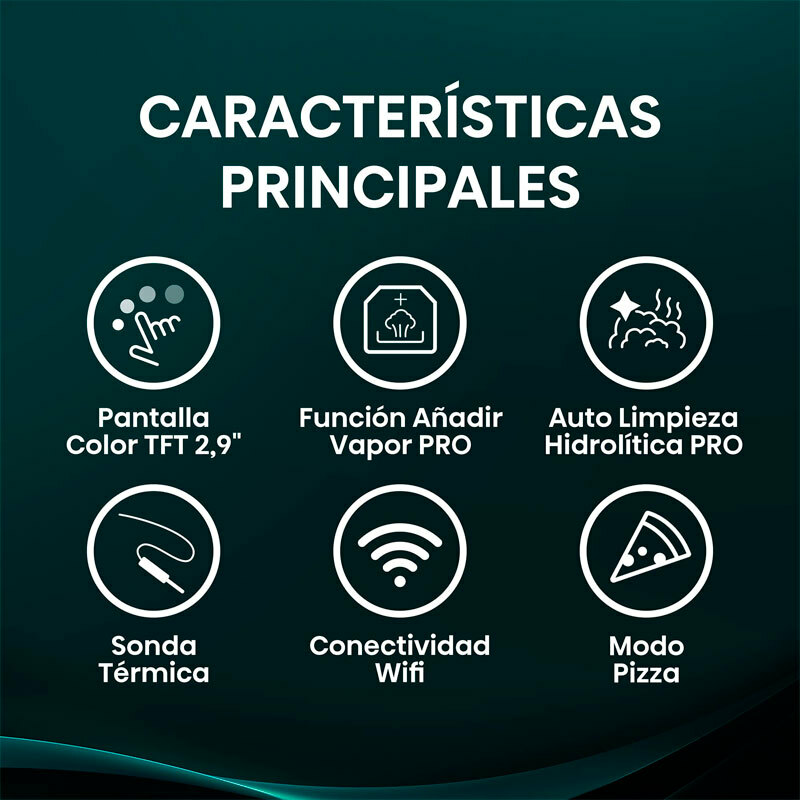 Horno integrable Hisense BAS614A8B – 77 L, Air Fry, WiFi