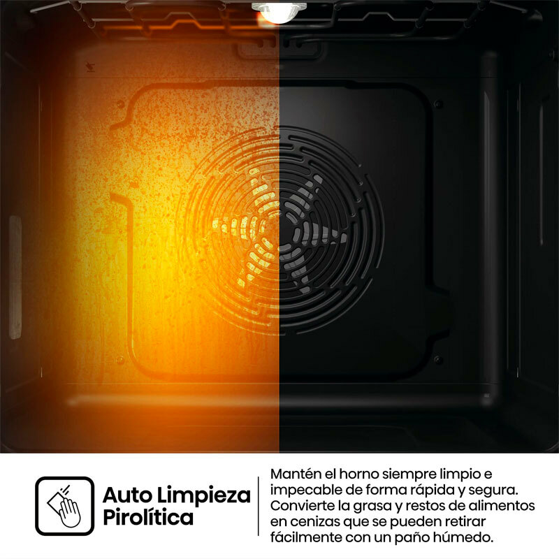 Horno pirolítico integrable Hisense BAS614P8B – 77 L, A+, Vapor y Air Fry