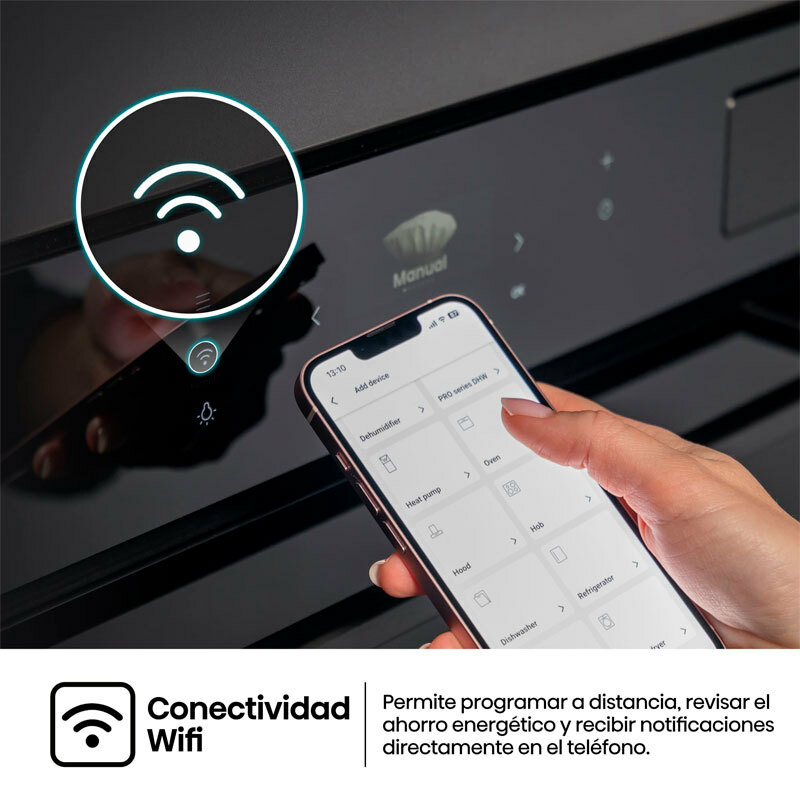 Horno pirolítico integrable Hisense BAS614P8B – 77 L, A+, Vapor y Air Fry