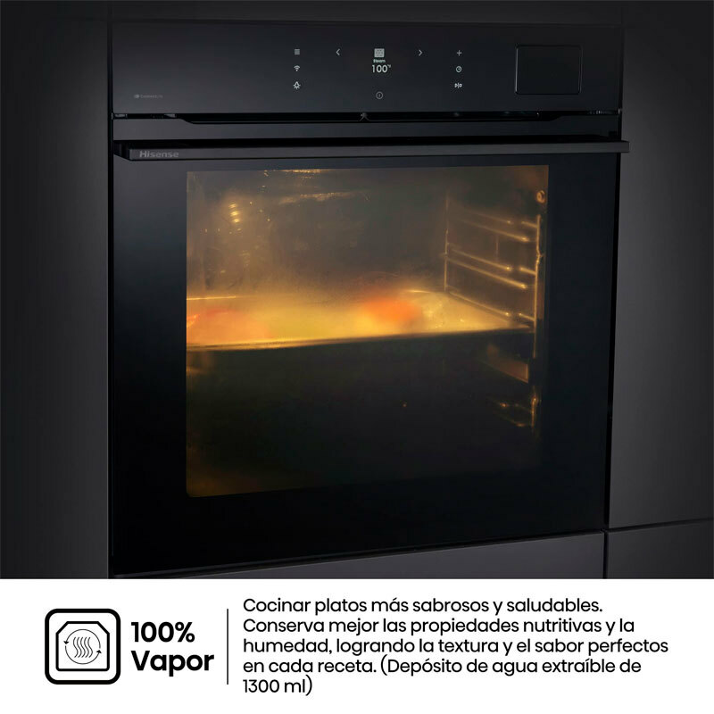 Horno integrable Hisense BFS615S8B – 100% vapor, 77 L, Wi‑Fi