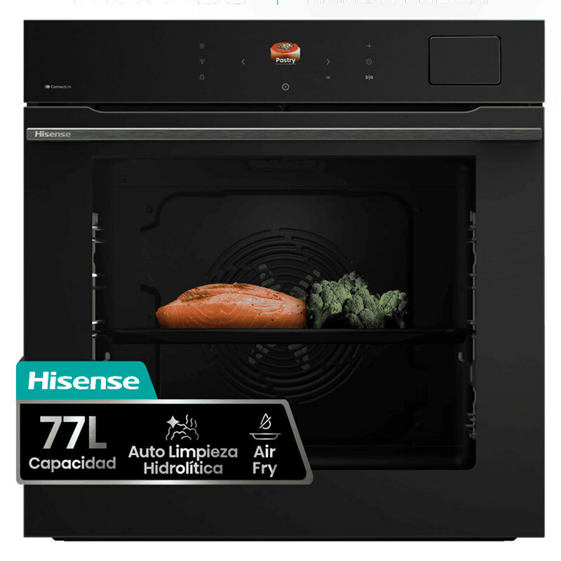 Horno integrable Hisense BFS615S8B – 100% vapor, 77 L, Wi‑Fi