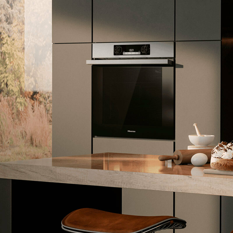 Horno integrable Hisense BI64213E14PX – Pirolítico, 77 L, Air Fry