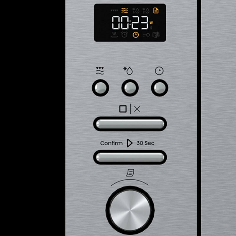 Microondas integrable Hisense BIM320G41X – 20 L, 800W micro/1000W grill, Autolimpieza hidrolítica