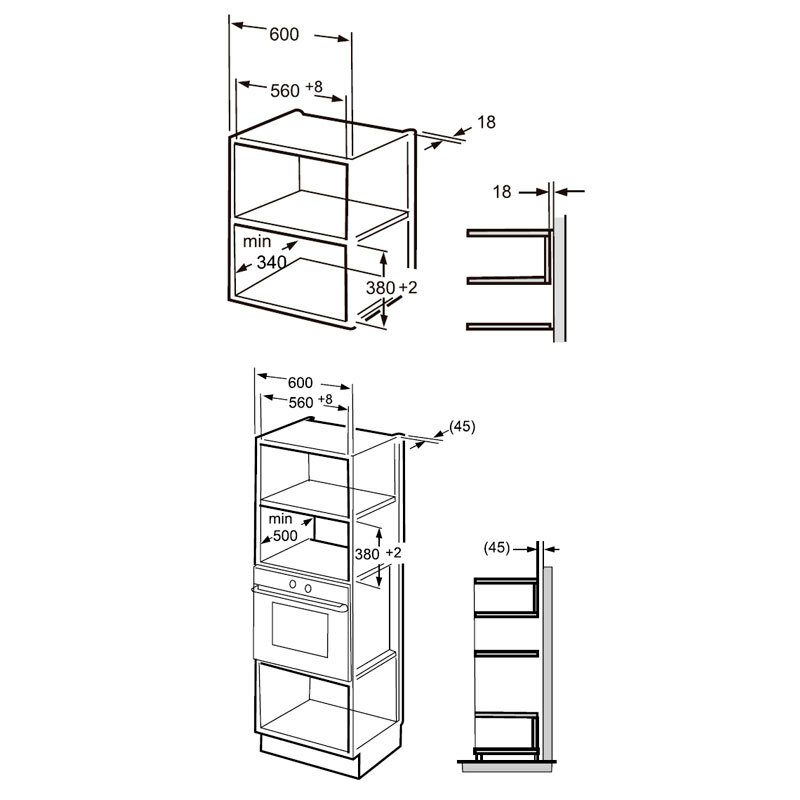 Microondas integrable Hisense BIM320G41X – 20 L, 800W micro/1000W grill, Autolimpieza hidrolítica