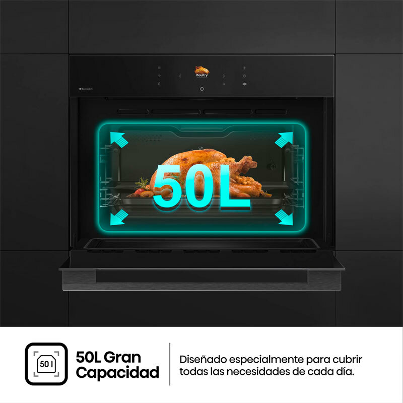 Horno combi integrable Hisense BIM406A8B – 50 L, Air Fry, WiFi
