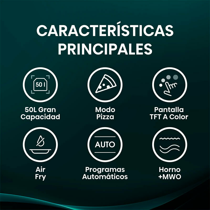 Horno combi integrable Hisense BIM406A8B – 50 L, Air Fry, WiFi