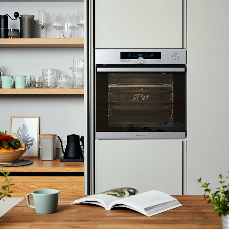 Horno integrable Hisense BSA66334PX – 77 L, Pirolítico+Hidrolítico, Air Fry