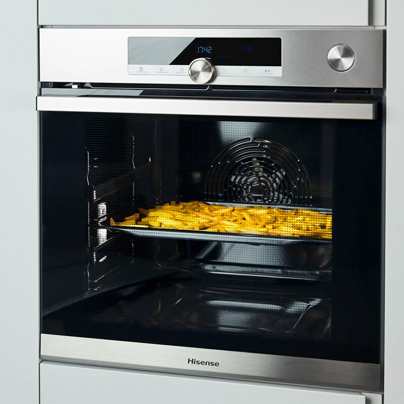Horno integrable Hisense BSA66334PX – 77 L, Pirolítico+Hidrolítico, Air Fry