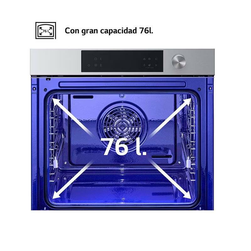 Horno integrable LG WSED7613S – 76 L, Pirolítico, Air Fry