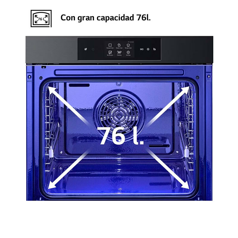 Horno empotrable LG WSED7665B – 76 L, A++, Vapor y AirFryer