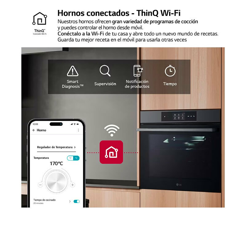 Horno empotrable LG WSED7665B – 76 L, A++, Vapor y AirFryer