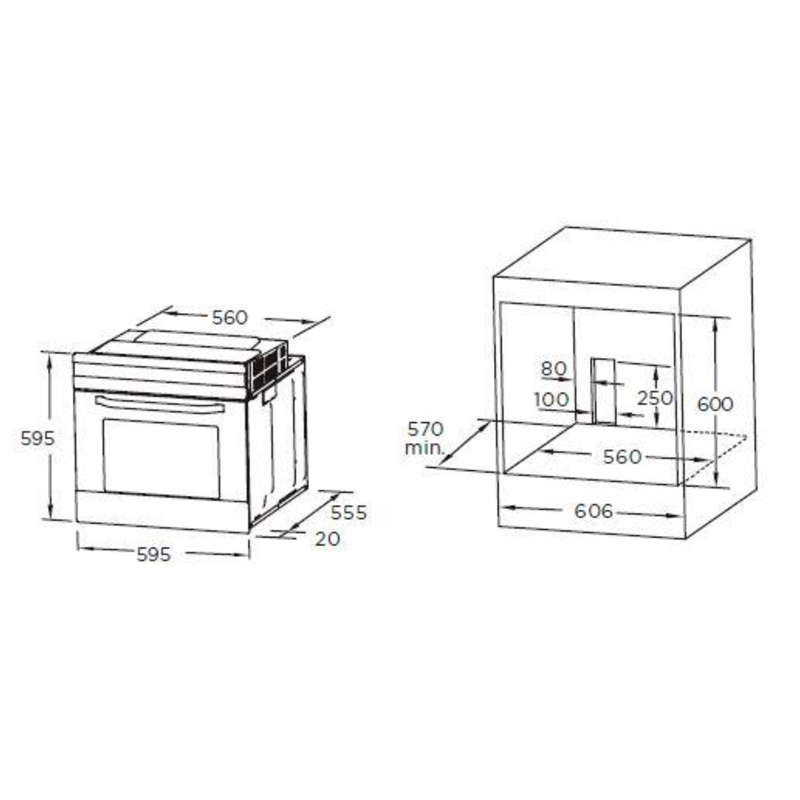 Horno empotrable Midea 65P90E3IX – 70 L, Pirolítico, Clase A
