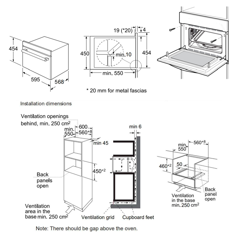 Horno empotrable Midea MCOTV950E4MO-BK – Microondas integrado, 50 L, WiFi