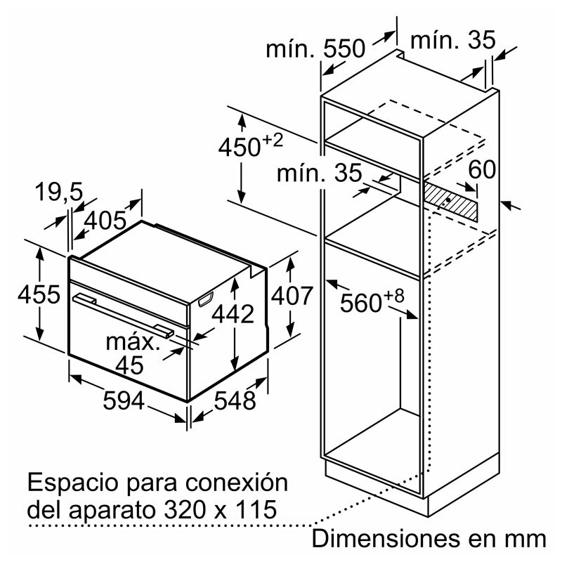 Horno compacto Siemens CB774G1B1 – Integrable, 47 L, Pirolítico