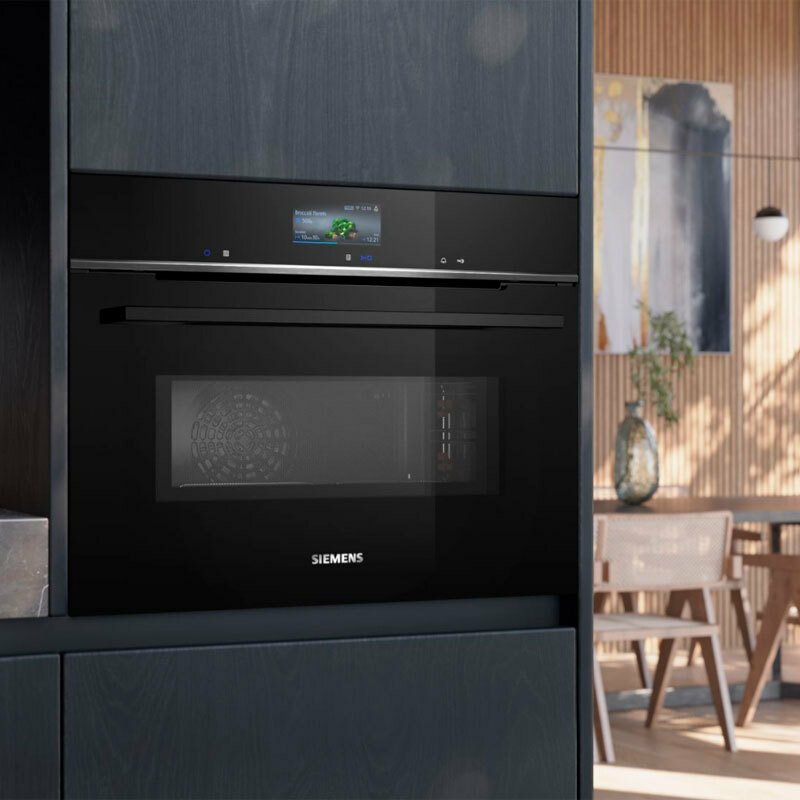 Horno compacto empotrable Siemens CM776GKB1 – 45 L, Microondas y multifunción, Home Connect