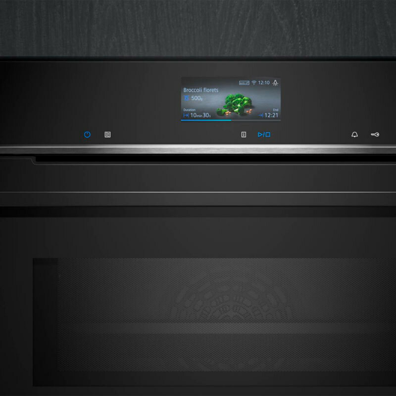 Horno compacto empotrable Siemens CM776GKB1 – 45 L, Microondas y multifunción, Home Connect