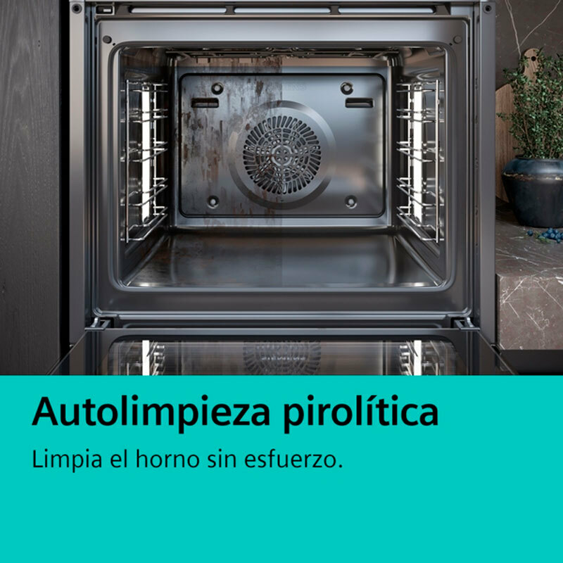 Horno multifunción integrable Siemens HB572AES3 – 71 L, Pirolítico+Hidrolítico, AirFry