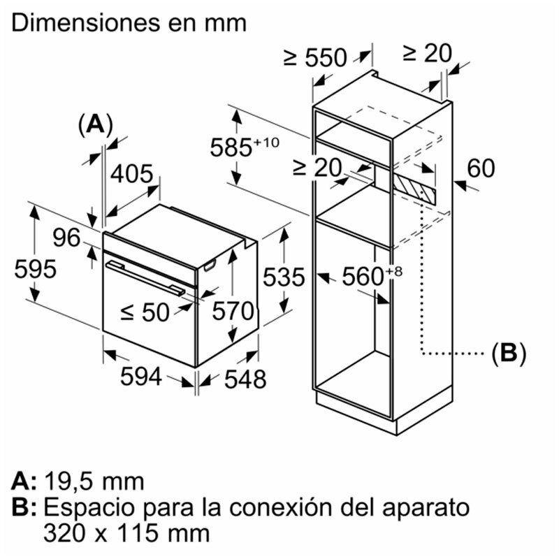 Horno integrable Siemens HB578GES7 – 71 L, Pirolítico, Wi‑Fi