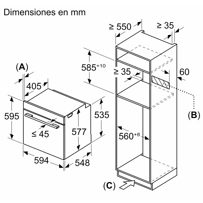 Horno con microondas integrable Siemens HM736GAB1 – 67 L, Inverter 800 W, Home Connect