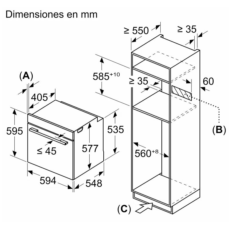 Horno combinado empotrable Siemens HM776GKB1 – 67 L, Microondas integrado, Limpieza pirolítica