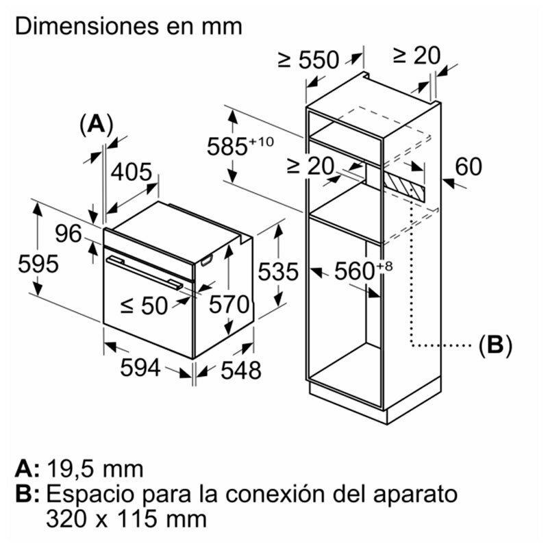 Horno empotrable Siemens HR572GBS3 – Vapor, Pirolítico, 71 L