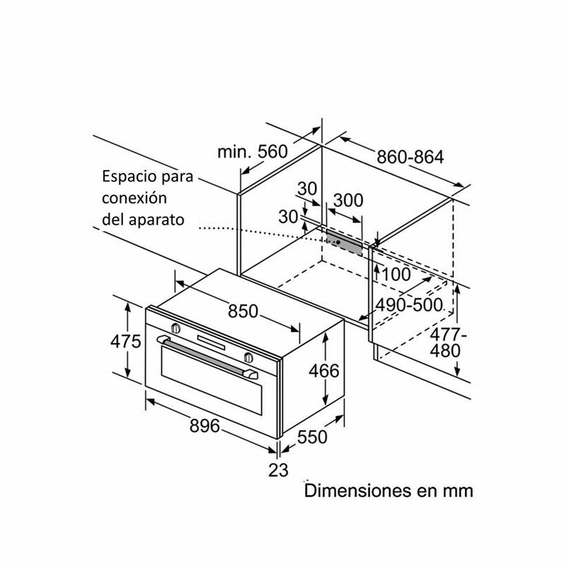 Horno integrable Siemens VB558C0S0 – 85 L, 10 funciones, A+