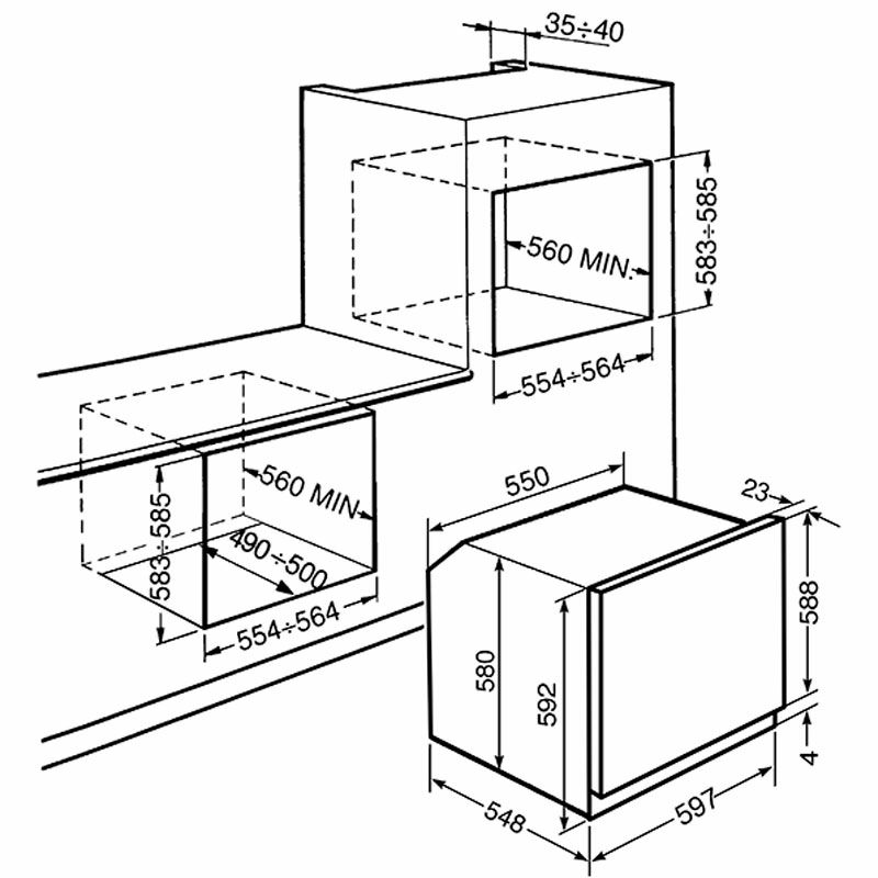 Horno multifunción integrable Smeg SFP805AO – 70 L, Pirolítico, Clase A