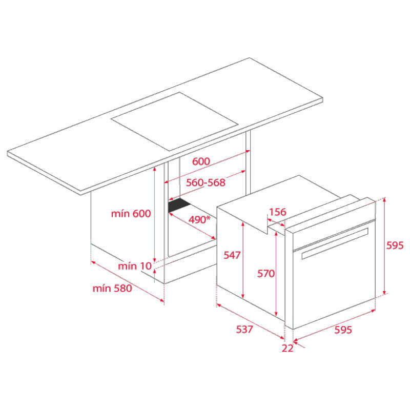 Horno integrable Teka HBE 490 ME – 72 L, Clase A, 3 funciones