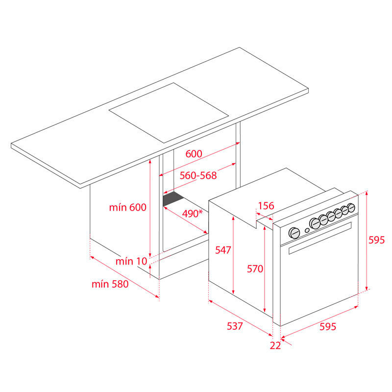 Horno integrable Teka HBE 615 ME – 70 L, Clase A, HydroClean ECO