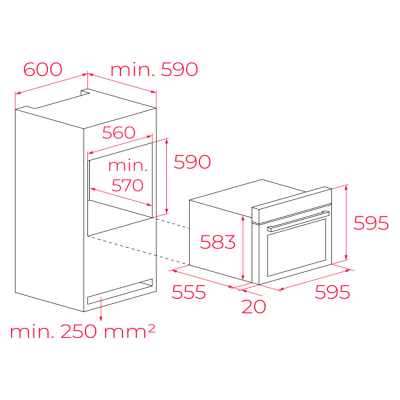 Horno pirolítico integrable Teka HCB 6375 P – 71 L, 9 funciones, A+
