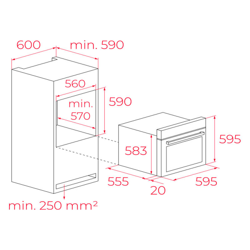 Horno multifunción integrable Teka HCB 6375 SS E00 – 71 L, A+, Inox