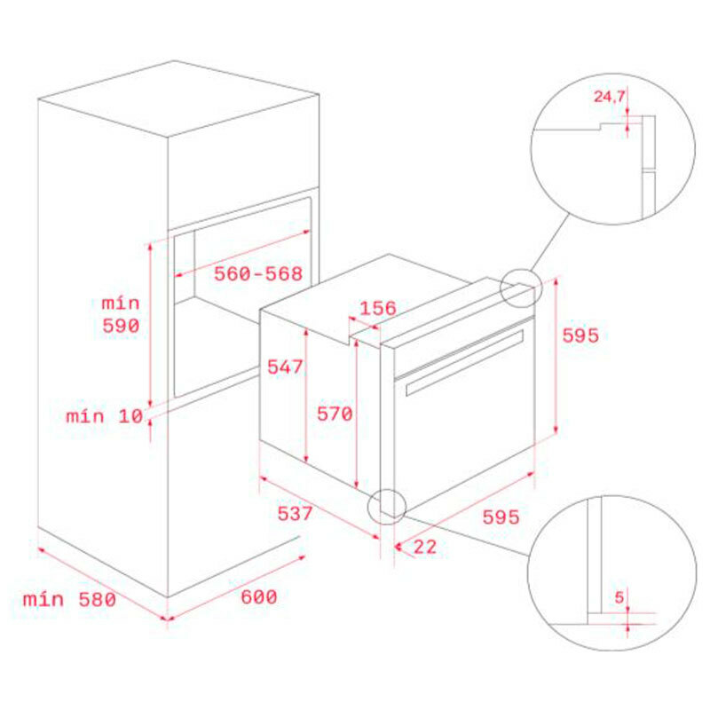Horno pirolítico integrable Teka HLB84VGOGH P – 71 L, DualClean (pirolítico+HydroClean), Puerta SoftClose 4 cristales