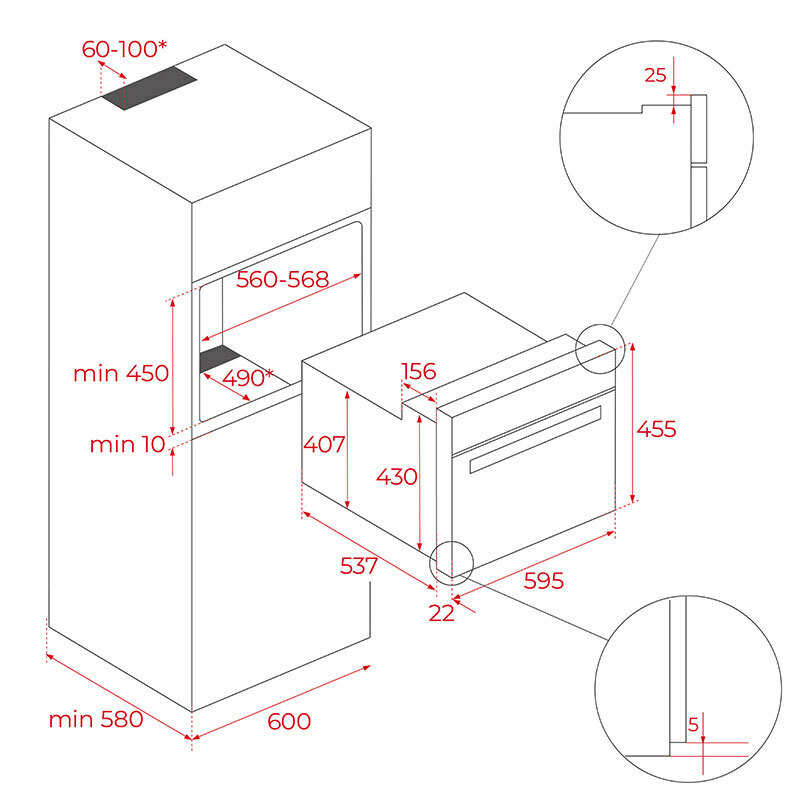Horno multifunción integrable Teka HLC 8406 – AirFry, 44 L, A+